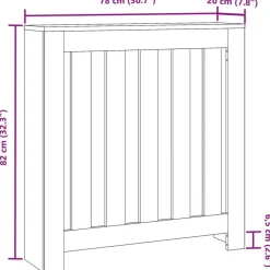 vidaXL radiatorskjuler 78x20x82 cm konstrueret træ sonoma-eg