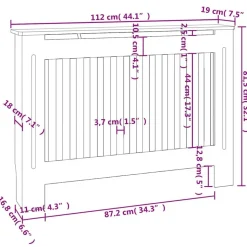 vidaXL radiatorskjuler 112x19x81,5 cm MDF