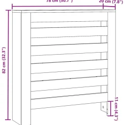vidaXL radiatorskjuler 78x20x82 cm konstrueret træ røget egetræsfarve