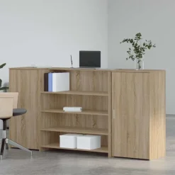 vidaXL receptionsskranke 200x50x103,5 cm konstrueret træ sonoma-eg