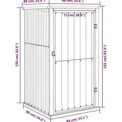 vidaXL redskabsskur til haven 88x89x161 cm galvaniseret stål antracit