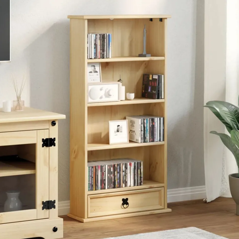 vidaXL reol Corona 52x17,5x103 cm massivt fyrretræ