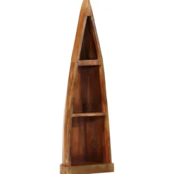 vidaXL reol 39x27x127 cm bådinspireret massivt genbrugstræ