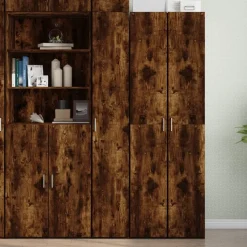 vidaXL reol 30x42,5x185 cm konstrueret træ røget egetræsfarve