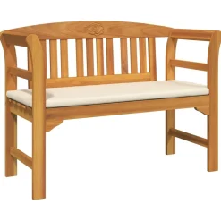 vidaXL Rosebænk Cremehvid 114 x 46 x 82,5 cm Massivt Akacietræ