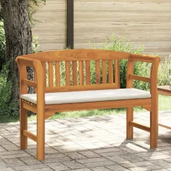 vidaXL Rosebænk Cremehvid 114 x 46 x 82,5 cm Massivt Akacietræ