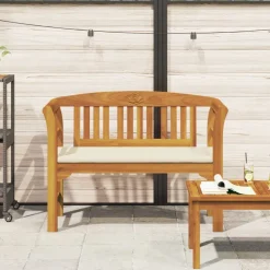 vidaXL Rosebænk Cremehvid 114 x 46 x 82,5 cm Massivt Akacietræ