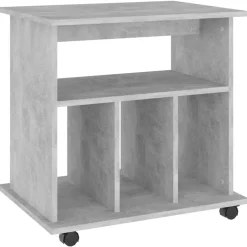 vidaXL rulleskab 60x45x60 cm konstrueret træ betongrå