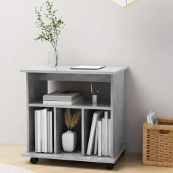 vidaXL rulleskab 60x45x60 cm konstrueret træ betongrå