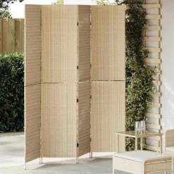 vidaXL Rumdeler Beige 195 x 180 cm polyrattan
