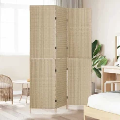 vidaXL Rumdeler Beige 147 x 180 cm polyrattan