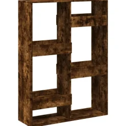 vidaXL rumdeler 100x33x135 cm konstrueret træ røget egetræsfarve