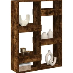 vidaXL rumdeler 100x33x135 cm konstrueret træ røget egetræsfarve