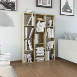 vidaXL rumdeler/bogreol 100x24x140 cm konstrueret træ sonoma-eg