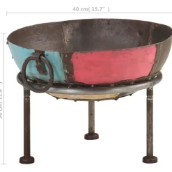 vidaXL rustikt bålfad Ø40 cm jern farverigt