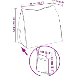 vidaXL Rygpude Gråbrun 45 x 20 x 35 cm Stof