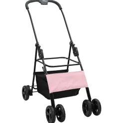 vidaXL Sammenklappelig kæledyrsvogn Lyserød 81 x 47 x 99 cm Polyester