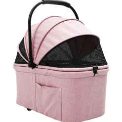 vidaXL Sammenklappelig kæledyrsvogn Lyserød 81 x 47 x 99 cm Polyester
