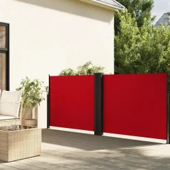 vidaXL sammenrullelig sidemarkise 100 x 600 cm rød