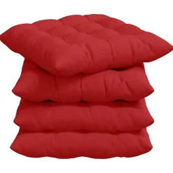 vidaXL Sædepuder 4 pcs Rød 40 x 40 x 6 cm Stof