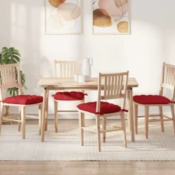vidaXL Sædepuder 4 pcs Rød 40 x 40 x 6 cm Stof