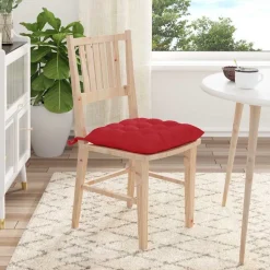 vidaXL Sædepuder 4 pcs Rød 40 x 40 x 6 cm Stof