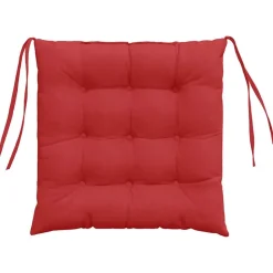 vidaXL Sædepuder 4 pcs Rød 40 x 40 x 6 cm Stof