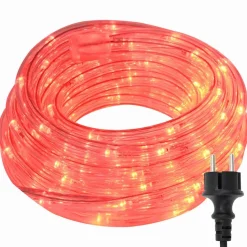 vidaXL Sejllys med 1200 LED'er Rød 50 m PVC
