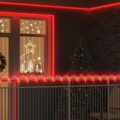 vidaXL Sejllys med 1200 LED'er Rød 50 m PVC