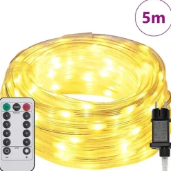vidaXL Sejllys med 120 LED'er Varm hvid 5 m PVC