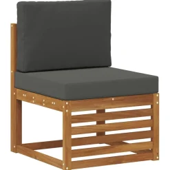 vidaXL Sektionalsofa sæt 7 pcs Naturlig og Antracit Massivt Akacietræ