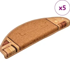 vidaXL selvklæbende trappemåtter 5 stk. 65x21x4 cm beige