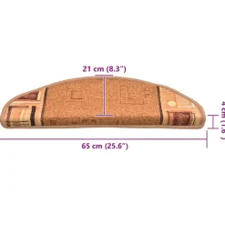 vidaXL selvklæbende trappemåtter 5 stk. 65x21x4 cm beige