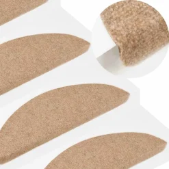 vidaXL selvklæbende trappemåtter 15 stk. 56x17x3 cm beige
