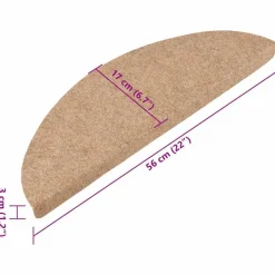 vidaXL selvklæbende trappemåtter 15 stk. 56x17x3 cm beige