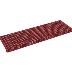 vidaXL Selvklæbende Trappemåtter Stribet 15 pcs Rød 65 x 21 x 4 cm