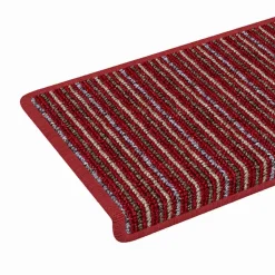 vidaXL Selvklæbende Trappemåtter Stribet 15 pcs Rød 65 x 21 x 4 cm