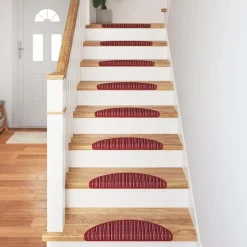 vidaXL Selvklæbende Trappemåtter 15 pcs Rød 56 x 17 x 3 cm