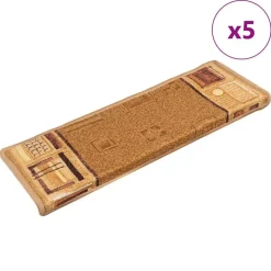 vidaXL selvklæbende trappemåtter 5 stk. 65x21x4 cm beige
