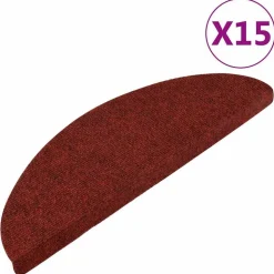 vidaXL selvklæbende trappemåtter 15 stk. 56x17x3 cm rød