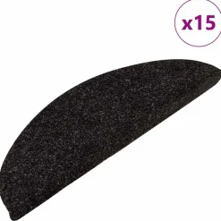 vidaXL selvklæbende trappemåtter 15 stk. 56x17x3 cm antracitgrå