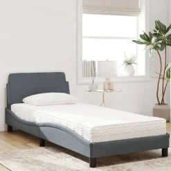 vidaXL seng med madras Dover 80x200 cm velour mørkegrå