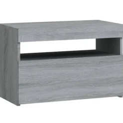 vidaXL sengebord med LED-lys 60x35x40 cm grå sonoma-eg