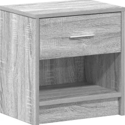 vidaXL sengebord med skuffe 39x28x41 cm grå sonoma-eg