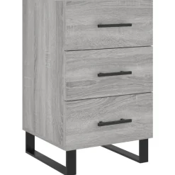 vidaXL sengebord 40x40x66 cm konstrueret træ grå sonoma-eg