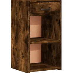 vidaXL sengebord 35x34x65 cm konstrueret træ røget egetræsfarve