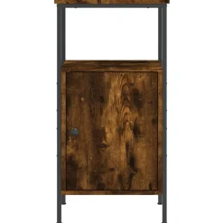 vidaXL sengebord 41x31x80 cm konstrueret træ røget egetræsfarve