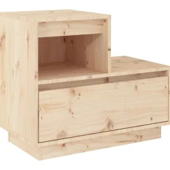 vidaXL sengebord 60x34x51 cm massivt fyrretræ