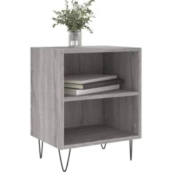vidaXL sengeborde 2 stk. 40x30x50 cm konstrueret træ grå sonoma-eg