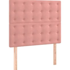 vidaXL sengegavl lyserød 80x5x118/128 cm fløjl